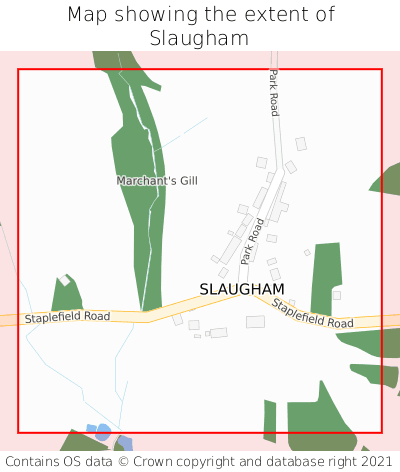 Map showing extent of Slaugham as bounding box