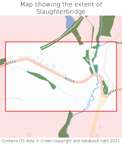 Map showing extent of Slaughterbridge as bounding box