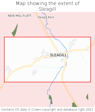 Map showing extent of Sleagill as bounding box