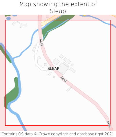 Map showing extent of Sleap as bounding box