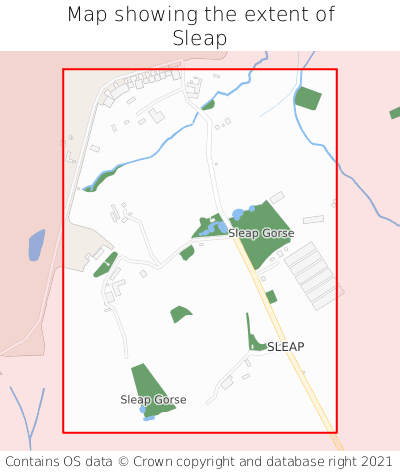 Map showing extent of Sleap as bounding box