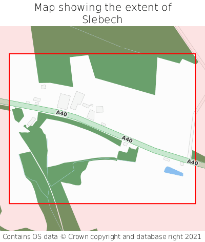 Map showing extent of Slebech as bounding box