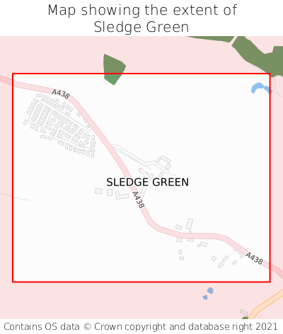Map showing extent of Sledge Green as bounding box