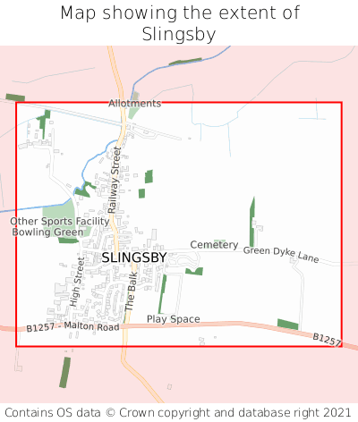 Map showing extent of Slingsby as bounding box
