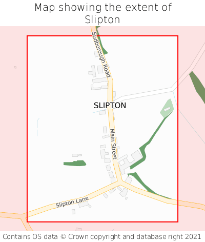 Map showing extent of Slipton as bounding box