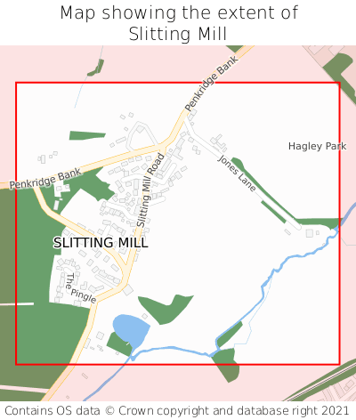 Map showing extent of Slitting Mill as bounding box