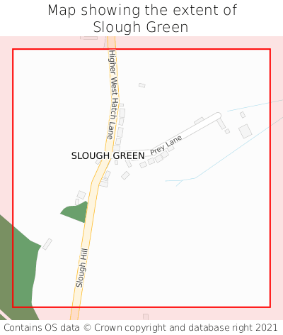 Map showing extent of Slough Green as bounding box
