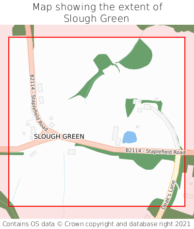 Map showing extent of Slough Green as bounding box