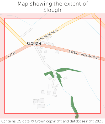 Map showing extent of Slough as bounding box