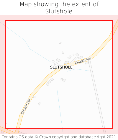 Map showing extent of Slutshole as bounding box