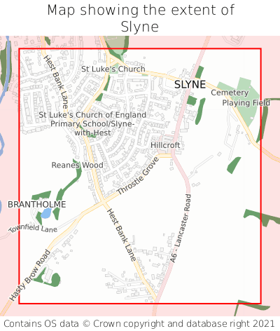 Map showing extent of Slyne as bounding box