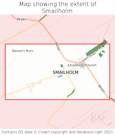 Map showing extent of Smailholm as bounding box