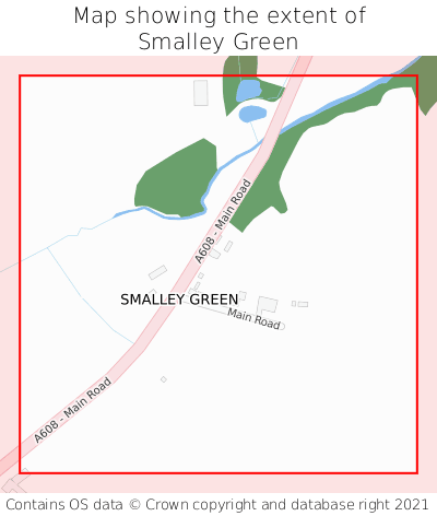 Map showing extent of Smalley Green as bounding box