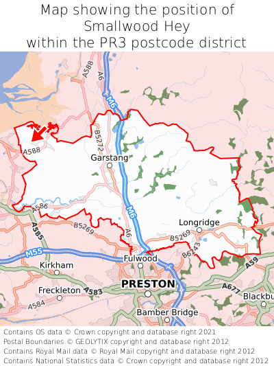 Map showing location of Smallwood Hey within PR3