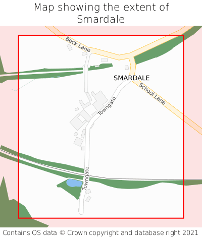 Map showing extent of Smardale as bounding box