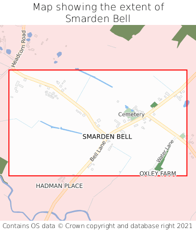 Map showing extent of Smarden Bell as bounding box