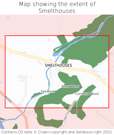 Map showing extent of Smelthouses as bounding box