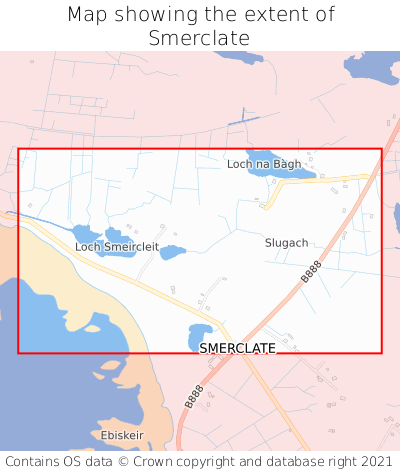 Map showing extent of Smerclate as bounding box