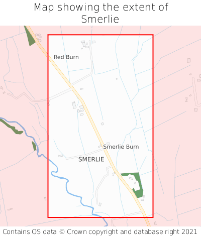 Map showing extent of Smerlie as bounding box