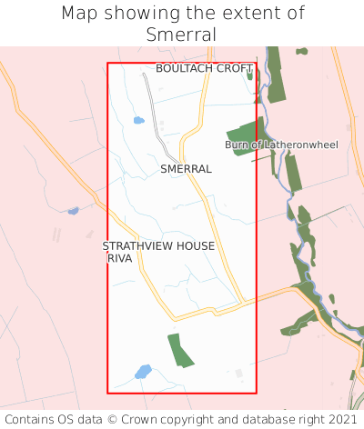 Map showing extent of Smerral as bounding box