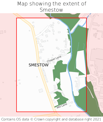 Map showing extent of Smestow as bounding box