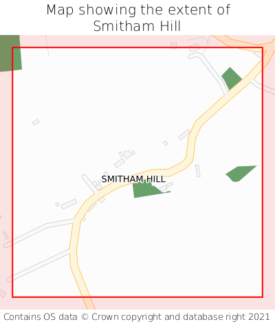 Map showing extent of Smitham Hill as bounding box