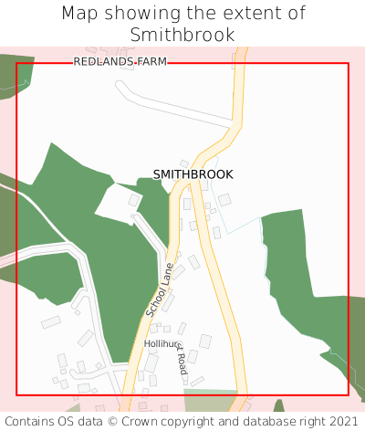 Map showing extent of Smithbrook as bounding box