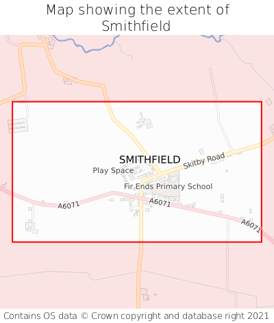 Map showing extent of Smithfield as bounding box