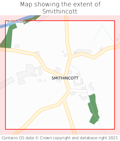 Map showing extent of Smithincott as bounding box