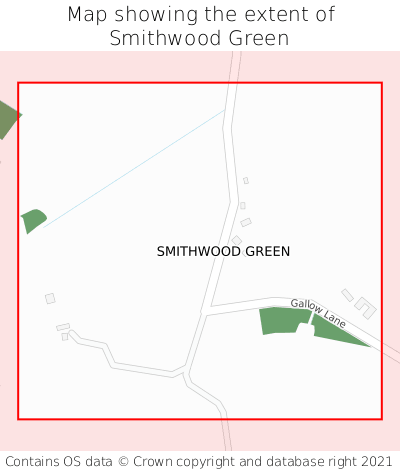 Map showing extent of Smithwood Green as bounding box