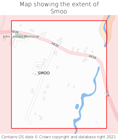 Map showing extent of Smoo as bounding box