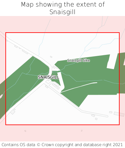 Map showing extent of Snaisgill as bounding box