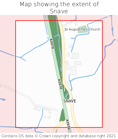 Map showing extent of Snave as bounding box