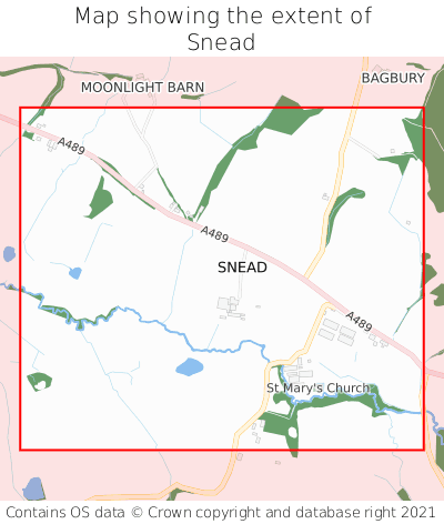 Map showing extent of Snead as bounding box
