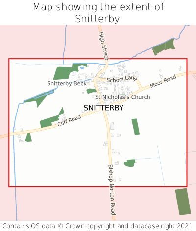 Map showing extent of Snitterby as bounding box