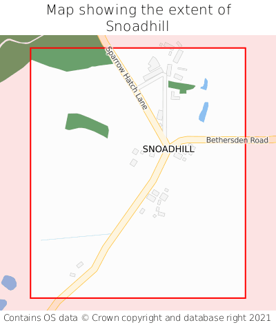 Map showing extent of Snoadhill as bounding box