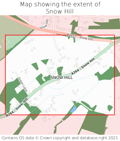 Map showing extent of Snow Hill as bounding box