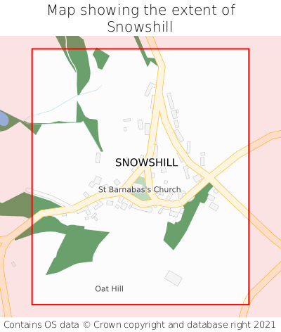 Map showing extent of Snowshill as bounding box