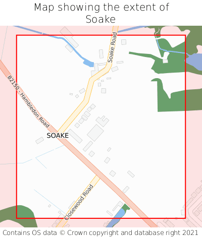 Map showing extent of Soake as bounding box
