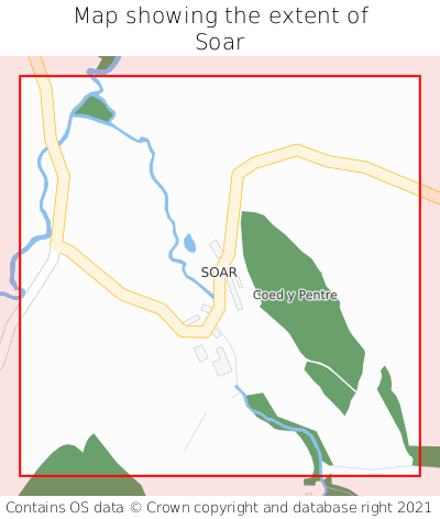 Map showing extent of Soar as bounding box