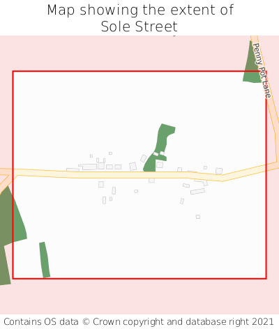 Map showing extent of Sole Street as bounding box