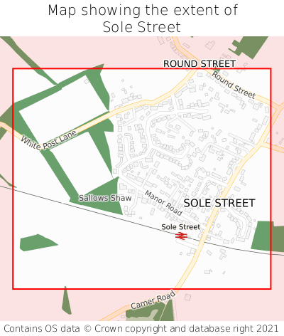 Map showing extent of Sole Street as bounding box