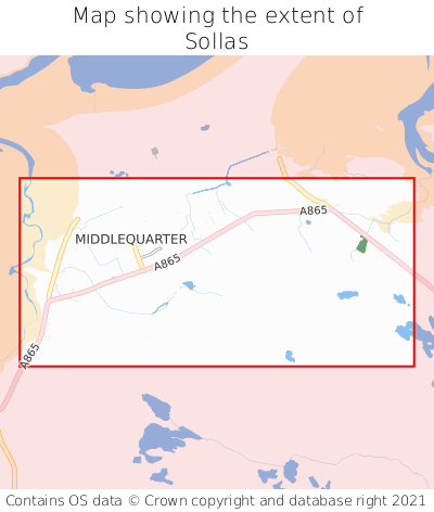 Map showing extent of Sollas as bounding box