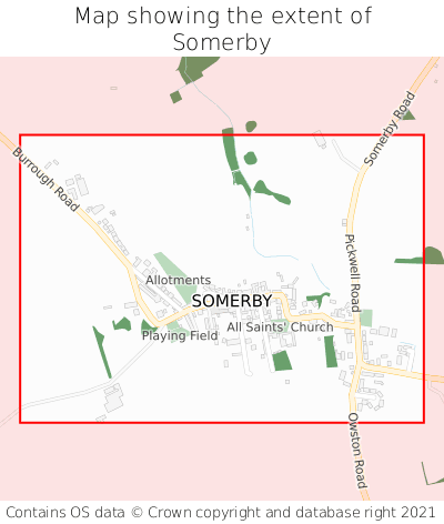 Map showing extent of Somerby as bounding box