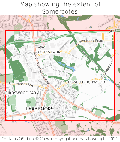Map showing extent of Somercotes as bounding box