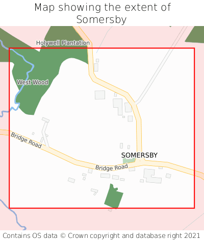 Map showing extent of Somersby as bounding box