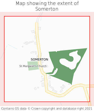 Map showing extent of Somerton as bounding box