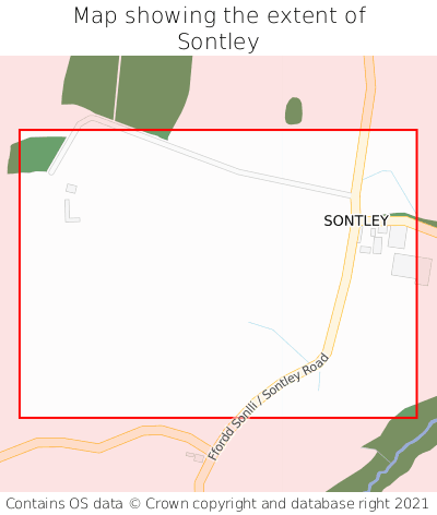 Map showing extent of Sontley as bounding box