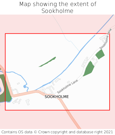 Map showing extent of Sookholme as bounding box