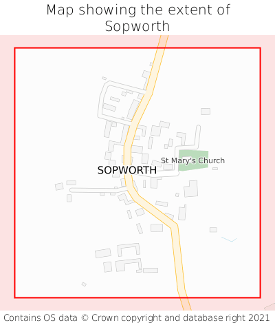 Map showing extent of Sopworth as bounding box